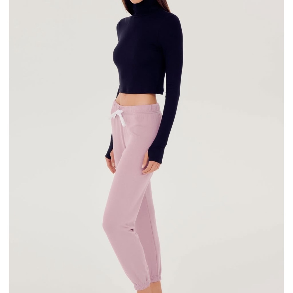 Splits59 Jackson Rib Cropped Turtleneck- Black NWT